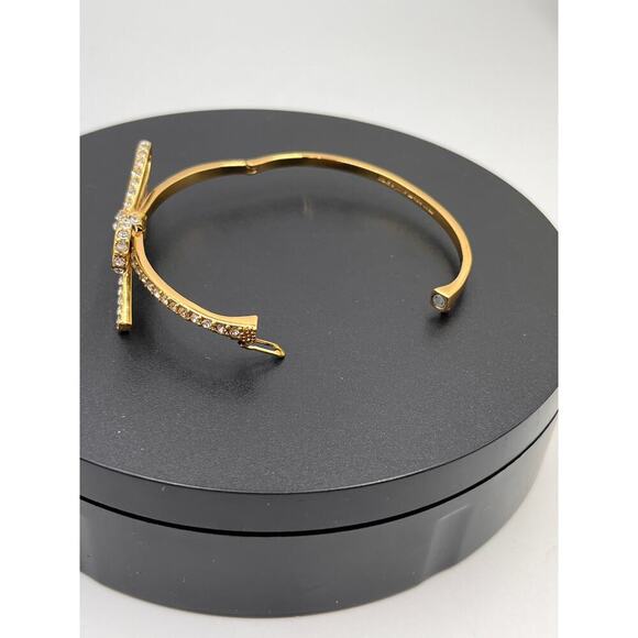 Kate Spade NY Skinny Mini Pave Bow
Gold Plated Hinged Bangle Feminine Bracelet - Picture 5 of 9